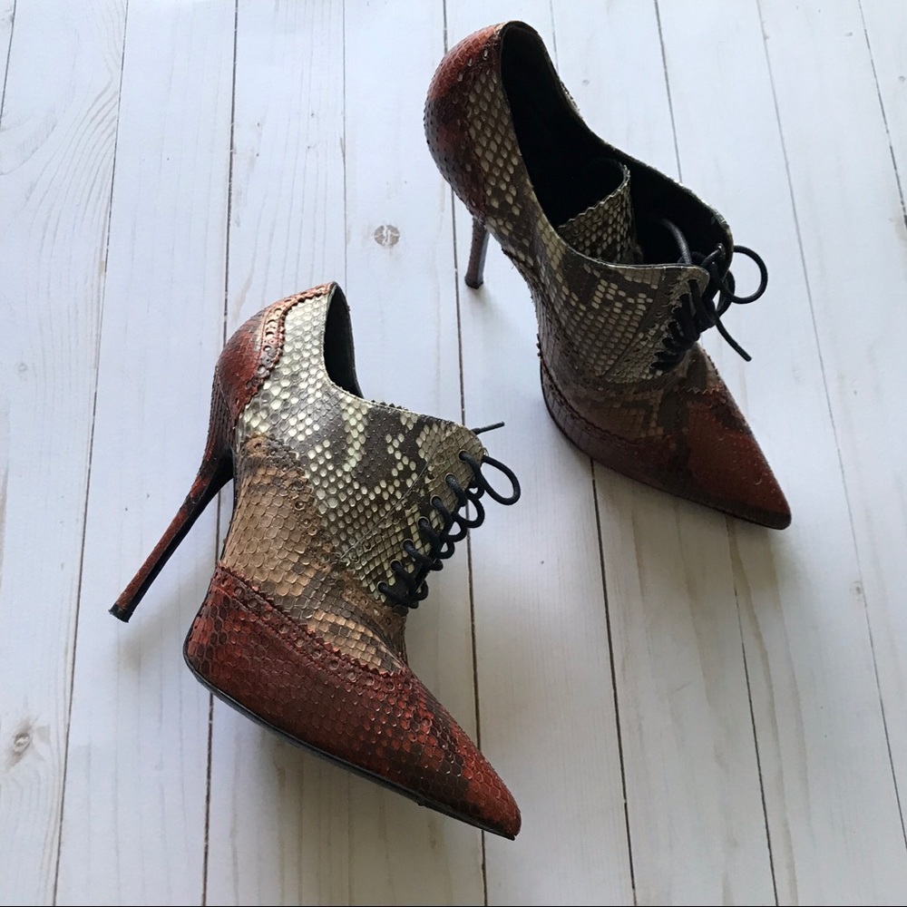 Authentic Gucci Python Laceup Brogue Oxfords Size… - image 5
